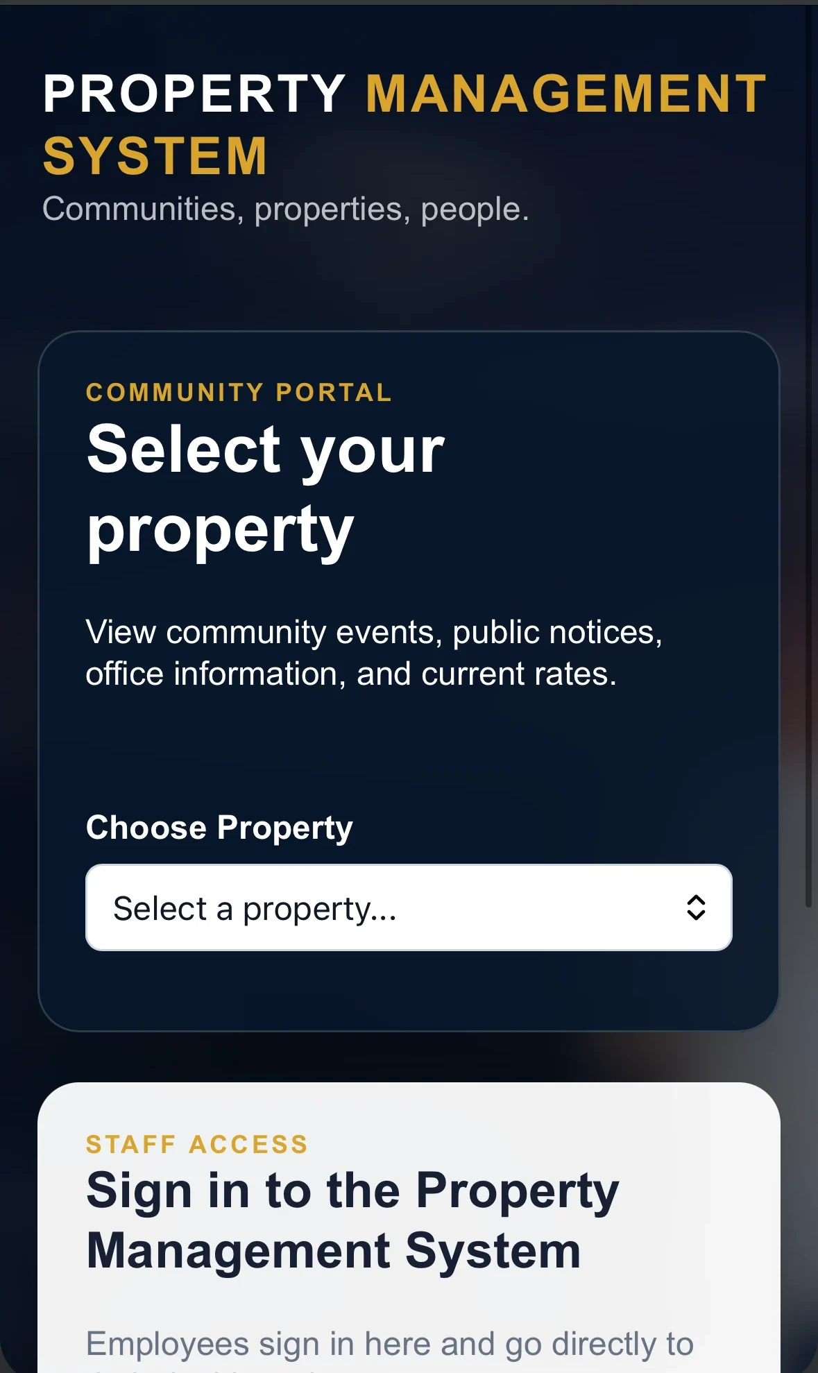 Community portal